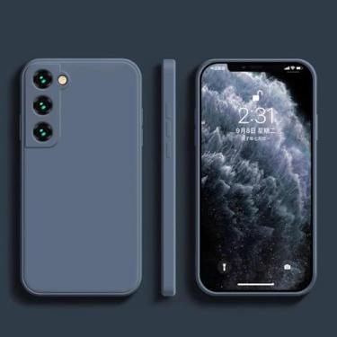 Imagem de HJZSZX Para Samsung S23Ultra Capa de silicone líquido capa macia (para Samsung S23Ultra/azul acinzentado)
