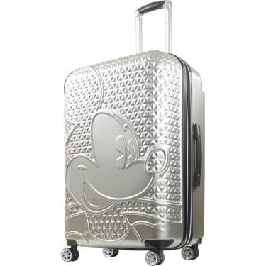 Imagem de FUL Disney Mickey Mouse 76 cm, mala rígida com rodas giratórias, prata