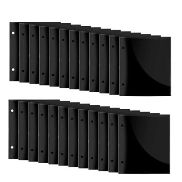 Imagem de OOTDAY 19 x 16,5 cm páginas de pasta flip - 24 peças dupla face flip fólio - suporte de arquivos de música à prova d'água com 2 furos para guardar partituras e armazenar arquivos de música