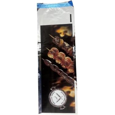 Imagem de 1 milheiro Embalagem Térmica para Espetinho Churrasquinho Metalizado Deschem - 35x13cm, Ideal para Transporte e Manutenção da Temperatura Quente de Carnes, Frango, Linguiça e Mais (1000)