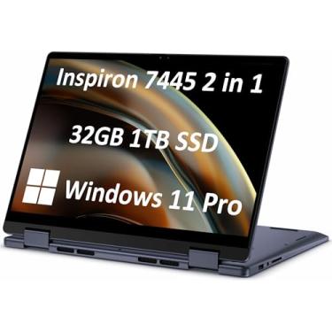 Imagem de Notebook Dell Inspiron 14 2 em 1 com tela sensível ao toque (14 polegadas FHD + IPS, 32 GB DDR5 RAM, SSD de 1 TB, AMD Ryzen 5 8640HS (> Intel i7-1255U)) para negócios, estudantes, FP, retroiluminado