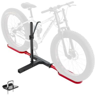 Imagem de Suporte de bicicleta de engate de 5 cm para engate de carro, suporte de bicicleta elétrica para carro, 1 bicicleta, suporte para SUV (preto e vermelho)