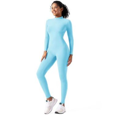 Imagem de Macacões femininos, macacões de manga comprida, collants, roupa de tre