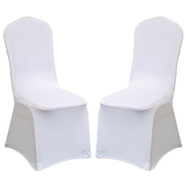 Imagem de Pacote com 2 capas de cadeira dobráveis de elastano elástico, capas removíveis para cadeiras, protetores universais, com bolso elástico para os pés, para festa de casamento, banquete, celebração
