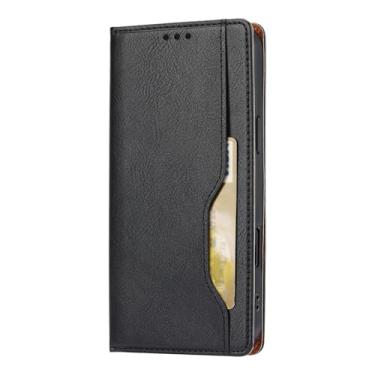 Imagem de LYJSMGZ Capa carteira flip para Iphone17pro Max/17/17Pro/17Air, com 3-4 compartimentos para cartão com suporte oculto fecho magnético à prova de choque, capa de telefone preta, 17Pro