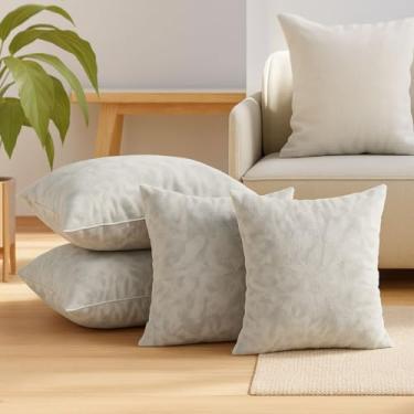 Imagem de Kit 4 Refil Almofada Flocos Espuma Decoração Apartamento Hotel Sofa Leve Recheio Cheia Alta Densidade Branco