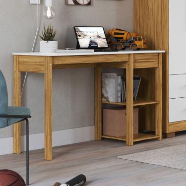 Imagem de Escrivaninha Mesa de Estudo 1 Gaveta em MDF Popy Móveis Peroba