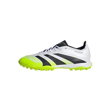Imagem de adidas Tênis unissex League Turf, Branco/preto/limão lúcido, 10 Women/9 Men
