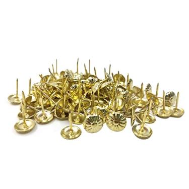 Imagem de ZAYI 7/40.6 cm × 5/20.3 cm ouro estilo vintage móveis estofados tachas pregas, estofamento abobadado tachas decorativas móveis sofá polegar unhas pinos kit sortido para móveis DIY LE Reform 100 peças