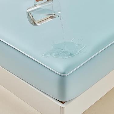 Imagem de Tokokimo Protetor de colchão Ice-Silk Cooling Queen – Capa de cama de fibra de ar 3D 100% à prova d'água com bolso profundo, ultramacia, respirável, silenciosa, almofada de colchão