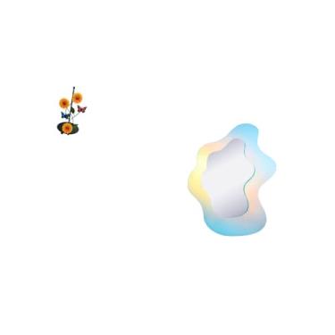 Imagem de Fenteer Suporte de Papel Toalha Acrílico com Design de Espelho Ondulado, Suporte Vertical Antiderrapante para Lenços de Papel, Decoração Moderna para Parede D