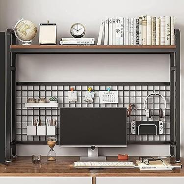 Imagem de Prateleira para exibição de mesa – estante de escritório/estante organizadora de mesa com suporte de exibição de mesa de metal para sala de estar prateleira de armazenamento independente/preta/11
