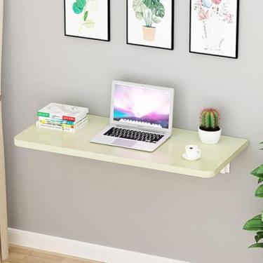 Imagem de Mesa de parede dobrável flutuante para laptop mesa de trabalho dobrável mesa de trabalho com folhas suspensas mesa de escrita de parede mesa de computador mesa de jantar com suportes sem perfuração