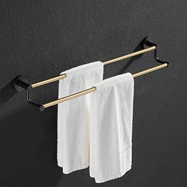 Imagem de Toalheiro de parede para casa de banho, suporte de toalha de mão leve de luxo, todo em cobre, barra de toalha, suporte de toalha de vaso sanitário, toalha de barra dupla