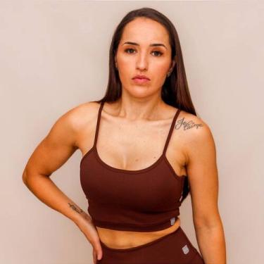 Imagem de Top Alça Confort Treino Corrida - Coffee - Conforto e Estilo para Ativ