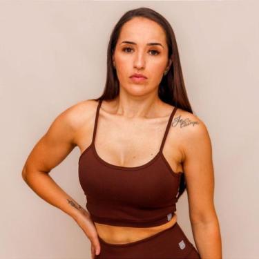 Imagem de Top Alça Confort Treino Corrida - Coffee - Conforto e Estilo para Ativ