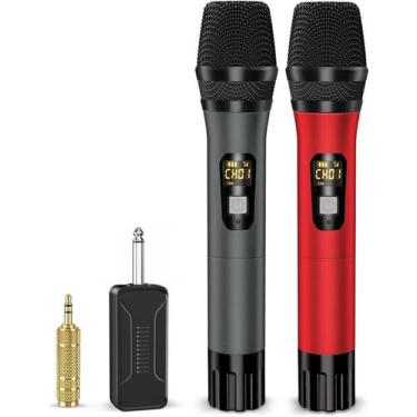 Imagem de Microfones sem fio voijump Professional UHF Metal Dual Handheld