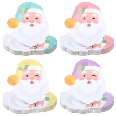 Imagem de Maxdot 60 peças de pratos de papel pastel, Papai Noel, descartáveis, macaron, utensílios de mesa para festa de família, utensílios de mesa para Natal, jantar, inverno, feriado, biscoito, sobremesa