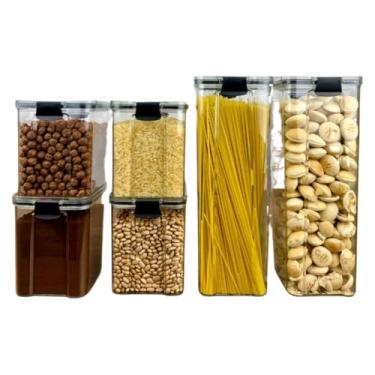 Imagem de Kit De Potes HerméTicos Para Cozinha - Organizador De Mantimentos Para Dispensa E ArmáRio(Kit 8-6 Potes Grande)