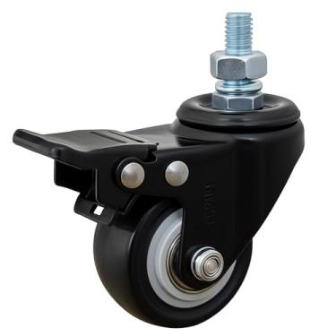 Imagem de Rodízio Giratório Colson 2” com Freio Easy Lock – Roda em Polipropileno com Banda de PVC, Garfo em Aço Epóxi Preto, Capacidade 50 kg
