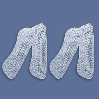 Imagem de 4 peças de almofadas de calcanhar de gel para mulheres e homens, inserções de almofadas de calcanhar para fazer sapatos soltos protetores de calcanhar evitam dores de bolhas