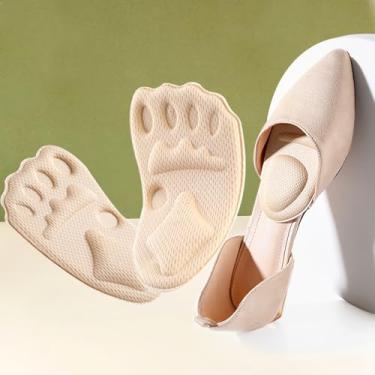 Imagem de Almofadas de metatarso, almofadas de bola de pé, inserções de calcanhar para sapatos muito grandes, reduzem a dor no pé, almofadas antiderrapantes para sapatos soltos, bolhas (bege)
