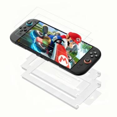 Imagem de DTOL Película protetora de tela para Nintendo Switch 2 de vidro temperado 2025, dureza 9H, antiarranhões, remoção automática de poeira, sem bolhas, instalação de 30s, com moldura de alinhamento