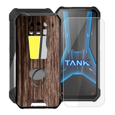 Imagem de Capa para celular Unihertz 8849 Tank 3 Pro + 1 protetor de tela de vidro temperado, capa ultrafina à prova de choque de silicone WXPPJ + suporte de anel de celular para Unihertz 8849 Tank 3 Pro (6,7