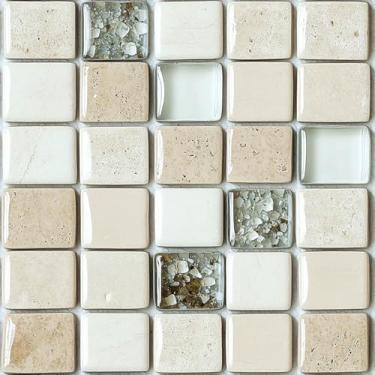 Imagem de HOMETITUTE 20 peças de adesivos de azulejo de pedra de mármore bege descasque e cole azulejos decorativos à prova d'água adesivos removíveis para cozinha, banheiro, escada, elevador, cobertura de