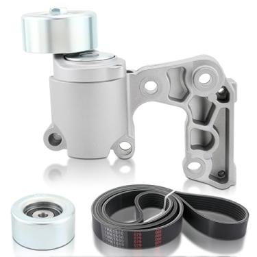 Imagem de Kit de acionamento de correia serpentina do motor 7KP1550 com tensor 89374 166040P011 polia intermediária compatível com Toyota Camry 12-17, RAV4 06-12, Highlander 08-16, Sienna 11-16, Lexus ES350 13