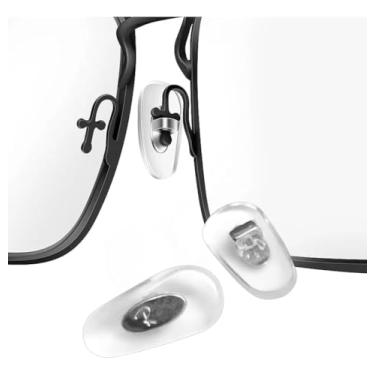 Imagem de 02 Pares Plaqueta Rb Cruz Consertos Óculos Dourada ou Prata Peça Reposição Encaixe Confortável (Prateado)