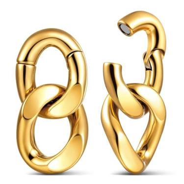 Imagem de LADEMAYH Pesos de orelha de corrente punk para orelhas esticadas de 2 g, 00 g, 00 g, ganchos de orelha de 6 mm, medidores hipoalergênicos de aço inoxidável 316L, joias corporais para mulheres e homens