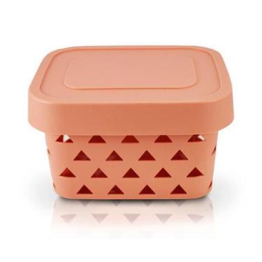Imagem de Cesto Organizador Com Tampa (P) Salmão - Jaacki Design