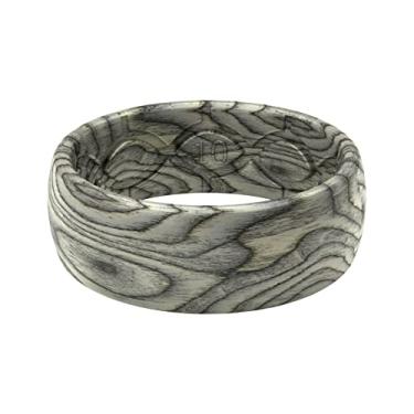 Imagem de Groove Life Anel de casamento de silicone para homens – anéis de borracha respirável para homens, cobertura vitalícia, design exclusivo, anel masculino de ajuste confortável – Nomad, Ash, 10