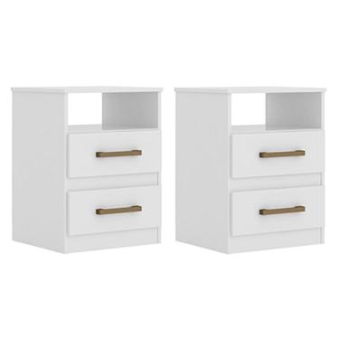 Imagem de Kit 2 Mesas De Cabeceira Ares M07 Flex Branco-rosa-azul-lilás - Mpozenato