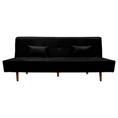 Imagem de Sofá Cama Silver 3 Lugares Reclinável Casal Corano Preto Fosco - Speciale Home Preto