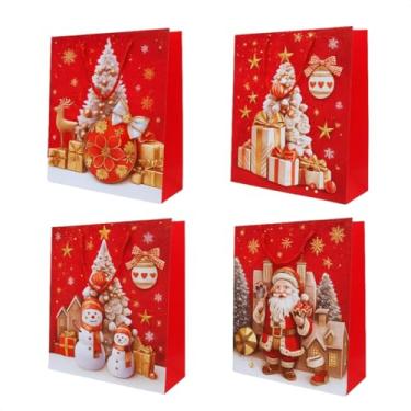 Imagem de Kit 4 SACOLA Saco Embalagem Papel Reforçado 3D Presente Natal 32x26 Sacola de presente(Modelo 01)
