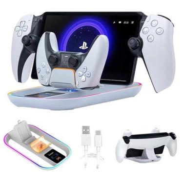 Imagem de Carregador LED Suporte Para Playstation Portal e Controle DualSense Br