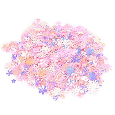 Imagem de Estink Lantejoulas de Glitter Em Forma de Flor de Confete, Lapsões 30g PVC Pequenos Suprimentos de Decoração de Cores Brilhantes para Festa de Férias de Casamento Artesanal Com Uniforme (Rosa colorido)