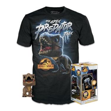 Imagem de Funko Pocket POP! & Tee: Arcadia - Trex - Grande - (L) - Jurassic World - Camiseta - Roupas com miniaturas de vinil colecionáveis - Ideia de presente - Brinquedos e blusa de manga curta para adultos,