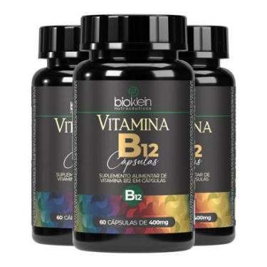 Imagem de Kit 3 Vitamina B12 60 Cápsulas - Bioklein-Unissex