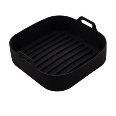 Imagem de Forma Quadrada de Silicone Para Airfryer, 16x16 cm, Antiaderente, Mantém Limpo e Facilitando Seu Tempo Na Cozinha.