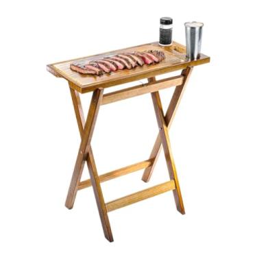 Imagem de Tabua de carne Mesa dobravel de Madeira Kit Churrasco Tábua de corte