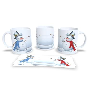Imagem de Caneca de Cerâmica com Estampa Natalina, Decoração Dourada com Bolas e Estrelas, 300ml (4)