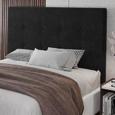 Imagem de Cabeceira Cama Box Casal Luana 140cm Veludo Preto - Abmaza