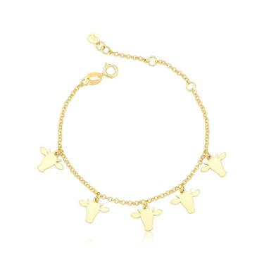 Imagem de Pulseira Cabeças De Boi Infantil Revestida Em Ouro