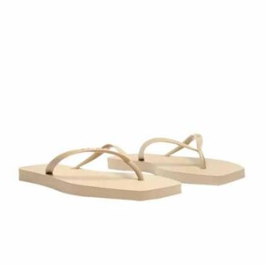 Imagem de Chinelo de Dedo Brizza Arezzo Off-White Básico Square-Feminino