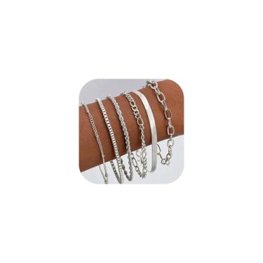 Imagem de Pulseiras de ouro para mulheres, delicadas, banhadas a ouro 14 K, conjunto de corrente de clipe de papel, empilhável, não mancha, conjuntos de joias de ouro, presentes para mulheres, joias, Medium