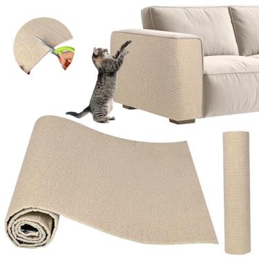 Imagem de Protetor de móveis para gatos, protetor de sofá de garras de gato, capa de sofá para gatos, adesivo cortável para escalada DIY, adequado para sofá, parede, porta, pernas de mesa (Cáqui, 99,8 x 39,9 cm