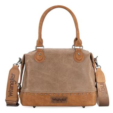 Imagem de Wrangler Bolsa médica de dois tons com alça superior e bolsa de ombro feminina, Cáqui i...